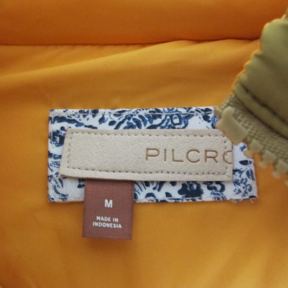 Anthropologie Pilcro Utility Puffer Jacket M Mustard Yellow Hooded Crop - Picture 2 of 6